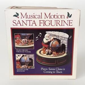 Vintage Santa Train Musical Motion Plays (Here Comes Santa Claus) 1989